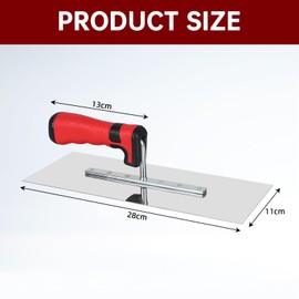 EXLECO 430 Edelstahl Glättekelle mit Softgriff, Traufel 28x11cm Spachtel Kelle Putz glatt Maurerkelle, Putzkelle, Stukkateurkelle, Spachtel Werkzeug zum Verputzen, Glätten, Spachteln, Streichputz