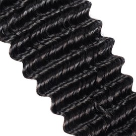 Human Braiding Hair for Boho Braids 100g 16Inch Curly Boho Hair for Braiding Knotless 12A Deep Wave Bulk Bohemian 2 Bundles/Pack Natural Color