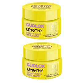Gudlox Lengthy Strengthening Hair Mask With Keratin & Castor Oil For Long, Damaged Hair 2 x 300ml Duo Pack