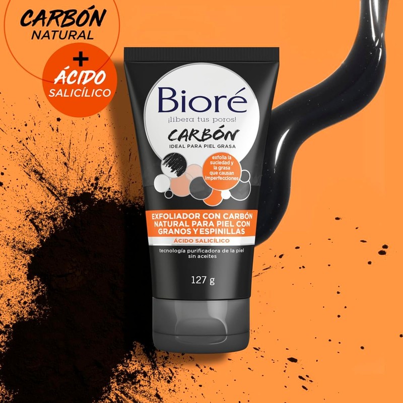 Bioré Exfoliador Carbon Natural, 127 g