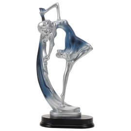 DECHOUS Dancing Girl Statue, Figurines Ornaments Art Decor, Resin Dancer Statue Ornament Decorative Dancing Girl Tabletops Home Decor Figurines for Living Room Ladies Dance Statue