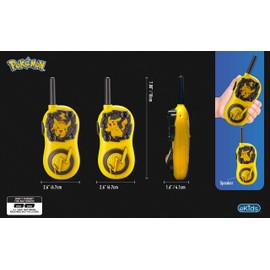 eKids Pokemon Walkie Talkies Pikachu Toys FRS Walkie Talkies for Kids Long Range Static Free Easy to Use For Indoor and Outdoor Games