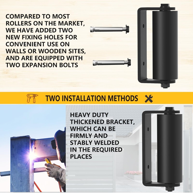 Sdstone 2Pack Slide Gate Guide Roller with C Post Welded