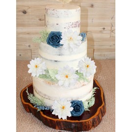 IPOPU 16PCS Dahlia Artificial White Flowers 5.9'' Large Dahlia Faux Silk Flowers Bulk Fake Dahlia Flowers for DIY Wedding Bouquets Baby Shower Table Centerpieces Floral Arrangement Party Decor (White)