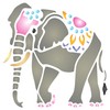 Plantilla de elefante indio, 4.5 x 4.5 pulgadas, paquidermo asiático