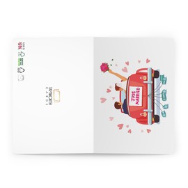 Congratulations on Your Marriage - Just Married - Classic Red Convertible Wedding Card - Perfect for Newlyweds, Anniversary, and Celebrations