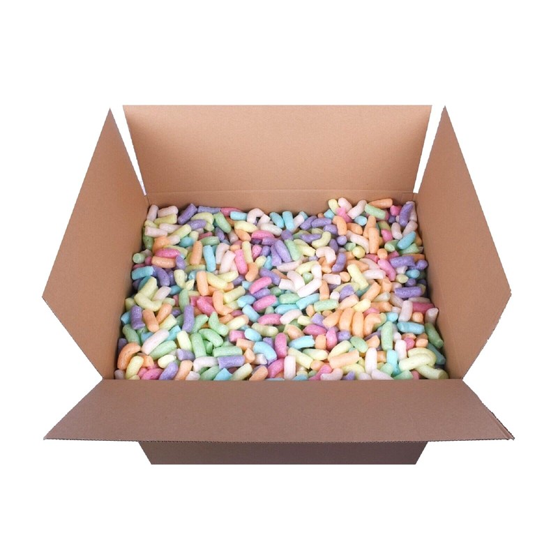 Biodegradable MULTI COLOURED Loose Fill PACKING PEANUTS Protective Void Filler