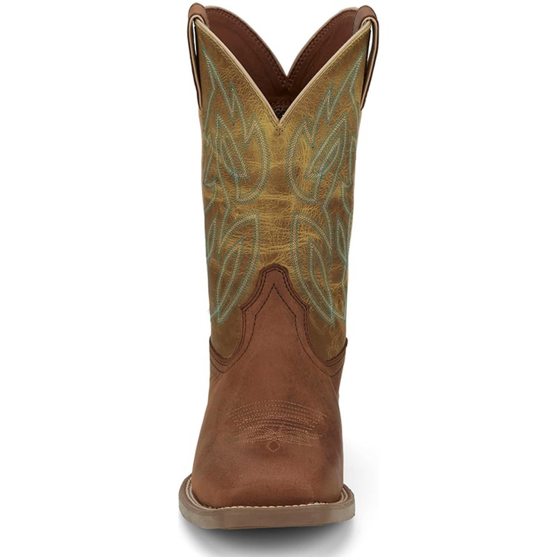 Justin Men's Canter 11" Square Toe Western Boot, Brandy -