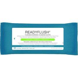 3 Pack Medline ReadyFlush X-Large Premoistened Personal Hygiene Flushable Wipes,8 x 12 in, 3 Refill Packs of 24 Cloths Each