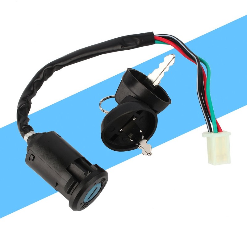 Key Switch 12V Waterproof 4-Wire Ignition Key Switch Waterproof Motorcycle