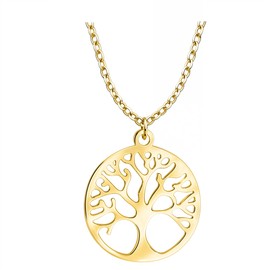 Sofia Milani - Women's Necklace 925 Silver Tree Circle Pendant, Gold, No Gemstone