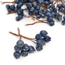 HUIANER 30PCS Artificial Berries Fake Blueberry Artificial Fruits for Wedding DIY Bridal Bouquet Home Kitchen Party Decoration