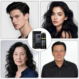 Hair Dye Shampoo 3 en 1 200ml Cobertura Canas Hombre Mujer Negro