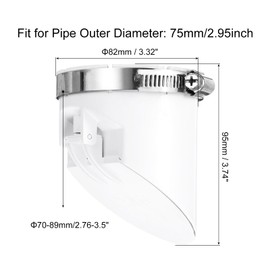 sourcing map PVC Sewer Backflow Preventer, Anti-Odor Core for 75mm/3inch OD Vertical Tube in Sewage Tanks, White