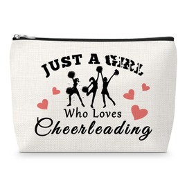 Sfodiary Cheerleader Makeup Bag for Women Cheerleading Christmas Birthday Presents for Female Cheer Team Cheer Stuff Friendship Gifts Cosmetic Bag Cheerleader Accessories Presents for Daughter