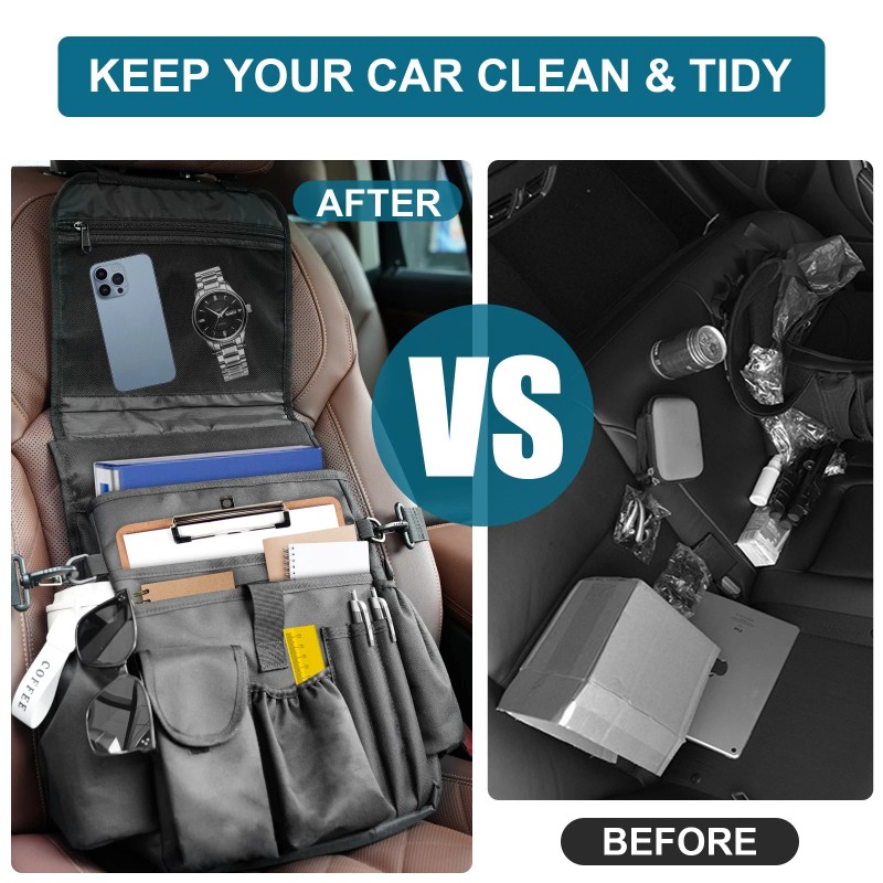 AUTOXBERT Car Front Seat Organizer Backpack Patrol Bag Storage Police