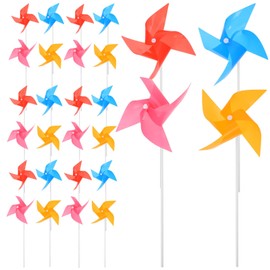 ABOOFAN Windmill Gardening, 100 Pieces, Cool DIY Kit, PVC, Waterproof, Plastic Windmill, Colorful Hand Held Windmill, Festival, Wind Toy, Crafts, Play, Windmill, Outdoor, Gardening, Party Grass (Mixed