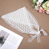 White Lace Head Scarf, Floral Apron Triangle White Head Scarf