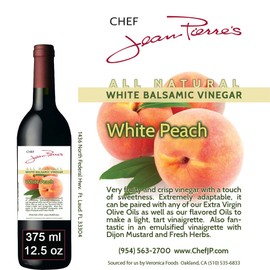 Traditional Barrel aged 12 years “Peach White Balsamic” 100% ALL NATURAL vinegar 375ml (12.5oz)