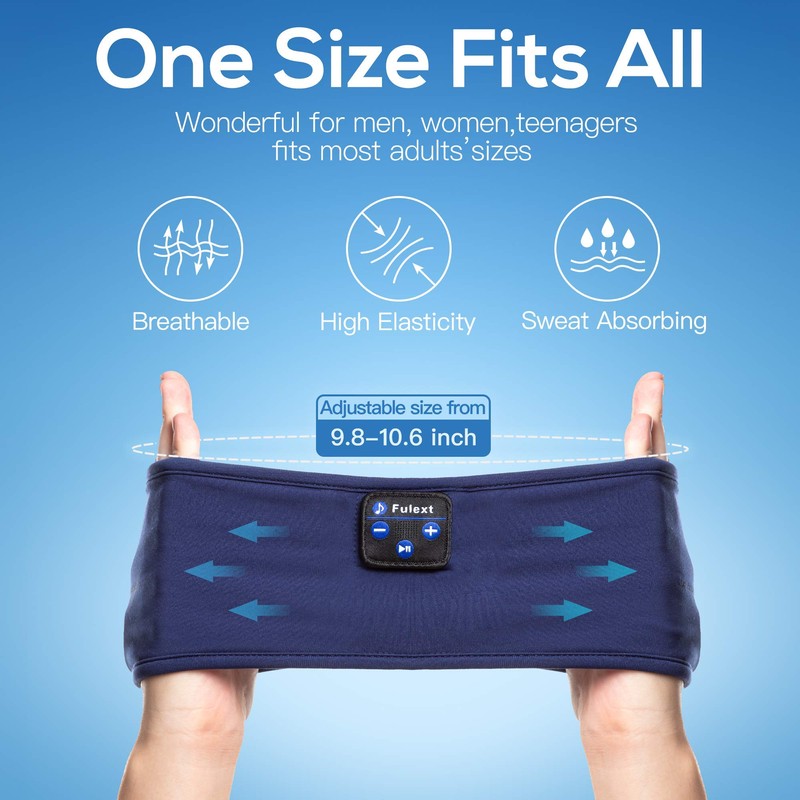 Fulext Sleep Headphones Bluetooth Headband, Long Time Play Sleeping Headsets