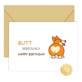 CRTURUNIQ Corgi Gifts for Corgi Lovers, Funny Birthday Card for Women Men, Birthday Decorations Ideas for Her Him