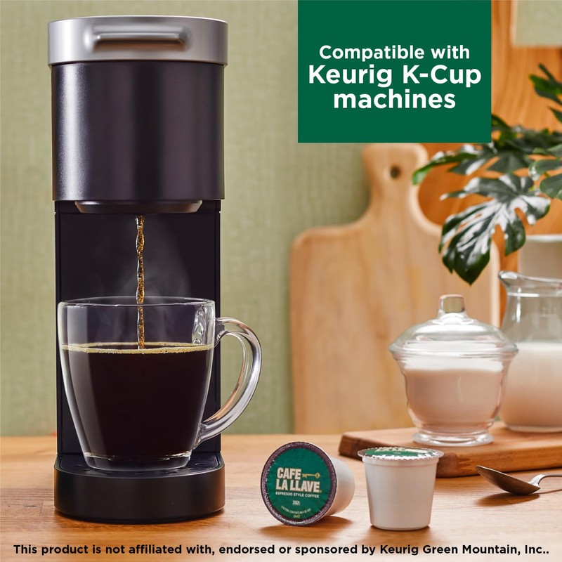 Cafe La Llave 24 Count Dark Roast Coffee Pods, Espresso