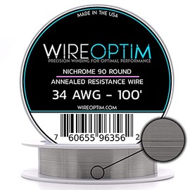 WIREOPTIM - 34 AWG - Nichrome 90 Resistance Wire - 25 Feet