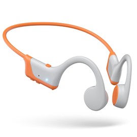 BAICLUD Bone Conduction Headphones, 2024 Upgrade Open-Ear Wireless Bluetooth Workout Headphones with Microphones, 8Hr Playtime, Waterproof Earphones for Sports, Running, Gym, Hiking, Cycling-Orange