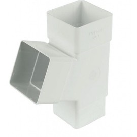 FLOPLAST 65mm Square 67 Degree Downpipe Branch - White