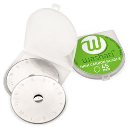 Washati 45 mm Rotary Cutter Blades, Round Hole, Replacement Blades for Rotary Cutters, Pack of 10