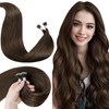 LaaVoo Nano Bead Hair Extensions Human Hair Brown Nano Ring