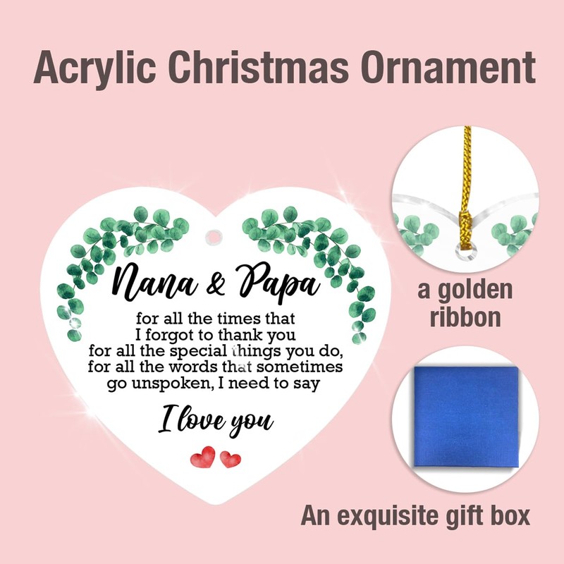 Best Nana and Papa Gifts - Acrylic Ornament Keepsake