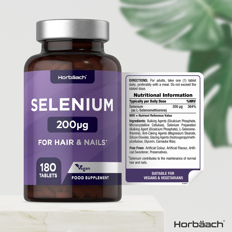 Selenium 200mcg Supplement | 180 High Strength Tablets | with