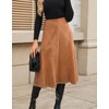 Kate Kasin Women's Suede Midi Skirt 2024 Fall Winter High