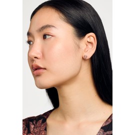 Ted Baker Han Crystal Heart Stud Earrings for Women (Gold/Pink Crystal)