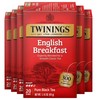 Twinings English Breakfast Black Tea Individually Wrapped Bags, 20 Count