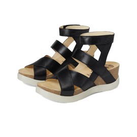 FLY LONDON WEGE669FLY - Sandals for Women - Lightly Cushioned Natural Cork Footbed - Rubber Outsole Black EU 37 (US Women's 6.5-7) M
