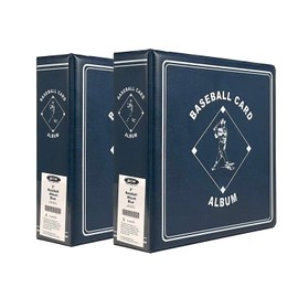 BCW Supplies 3" Baseball Album - Blue | Durable Binder for 90 Baseball Cards | Ideal for Collectors, Storage, and Card Protection - 2 Pack