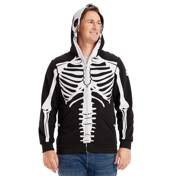 Tipsy Elves Casual Skeleton Hoodie Black White Halloween Costume Size