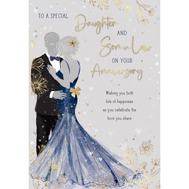 Piccadilly Greetings Anniversary Card, To a Special Daughter & Son-in-Law - 9 x 6 inches