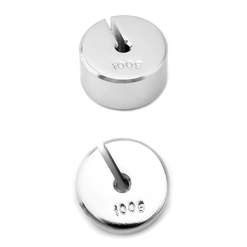 QWORK Lab Slotted Mass Set, 2 Set of Chromium-Plated Metal