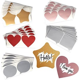 GET FRESH Scratch Off Lunch Notes for Kids â 50-pcs Scratch-Off Lunch Stickers for Children â Metallic Scratch-Off Stickers Set for Kids Lunch Box â Cute Shiny Scratch-Off Shaped Bento Box Notes