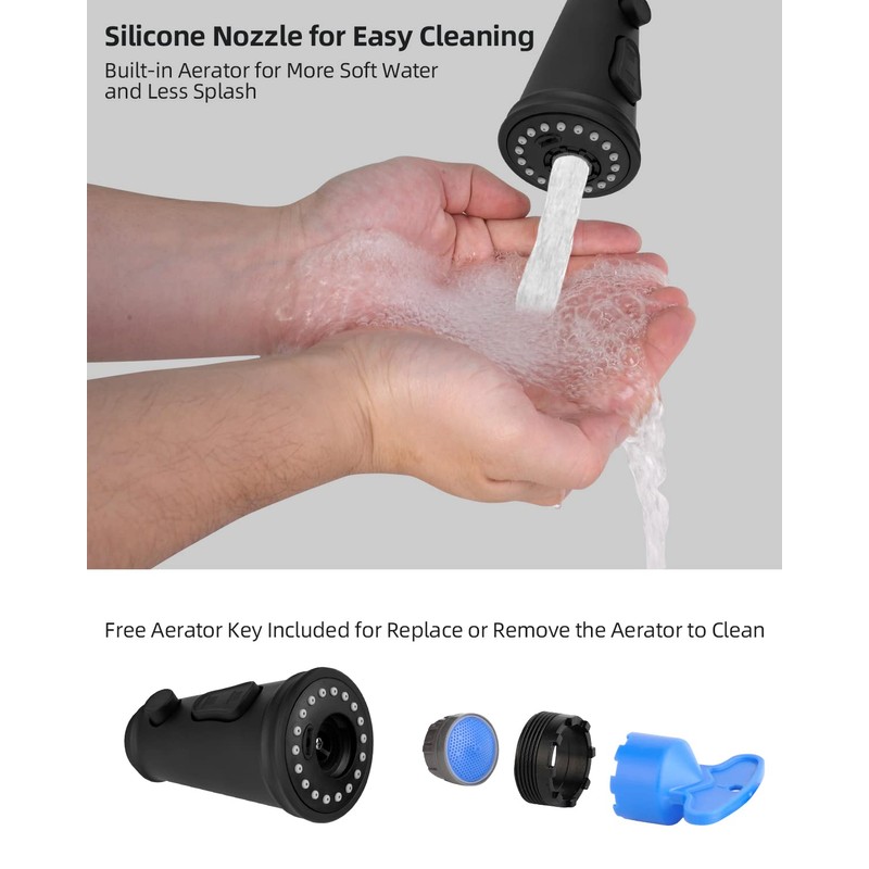 Hibbent Pull Down Kitchen Faucet Head Replacement, NSF/ANSI/CAN 61 &