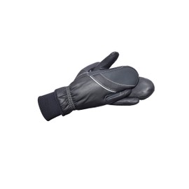 Riders Trend Horse Mittens Goat Aniline Leather Gripped Reinforcement Thinsulate Lined Equestrian Riding Gloves - Black, Large