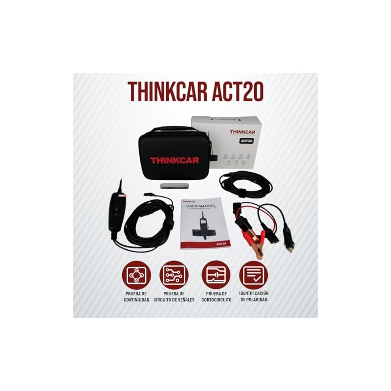 THINKCAR ACT20 Probador de Circuitos Eléctricos Automotriz, Comprobador de Voltaje