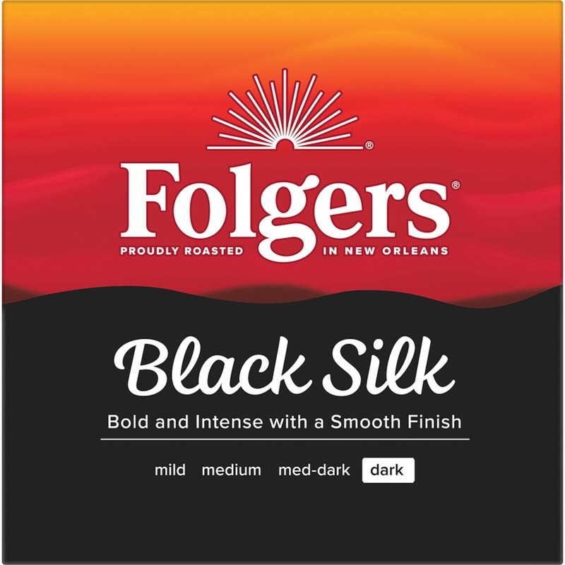 Folgers Black Silk Coffee, Dark Roast, Keurig K-Cup Pods, 10
