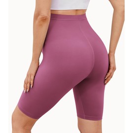 BONVIGOR Buttercloud Maternity Shorts Over The Belly-8" Pregnancy Biker Shorts Women Lounge Yoga Pants Black/Dark Pink