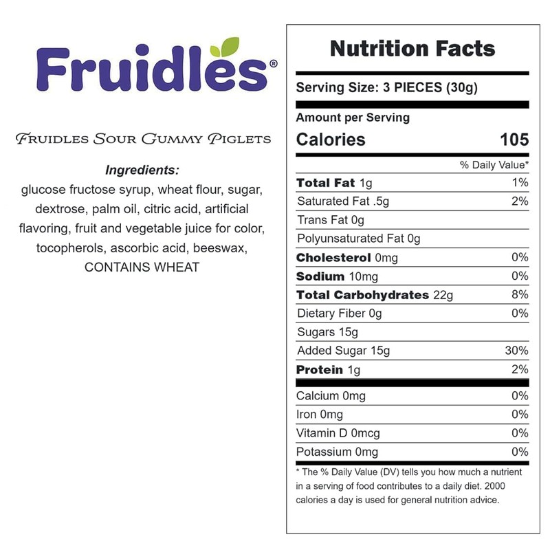 Fruidles Sour Gummy Piglets, Pink Gummies, Great for Theme Parties