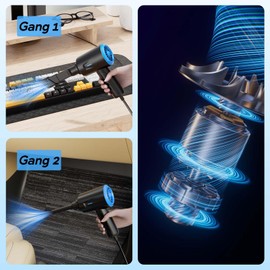 Goweto Electric Air Dust Collector, 5.74 oz Compressed Air, 2-Speed Compressed Air, PC Cleaning Kit for Car, Computer