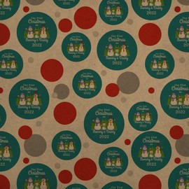 GRAPHICS & MORE Our First Christmas as Mommy and Daddy 2022 Snowman Family Premium Kraft Gift Wrap Wrapping Paper Roll